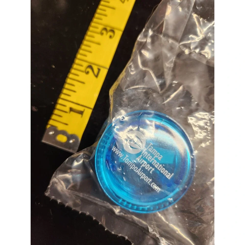 Tampa International Airport Blue Translucent Badge Reel Clip Souvenir 1.5in
